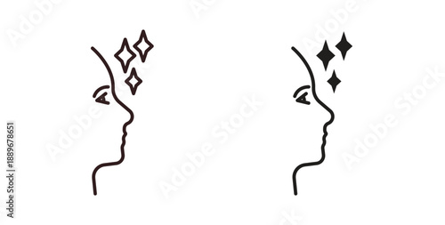 Glowing skin icon element for design projects