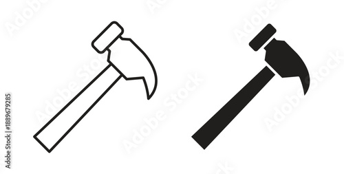 Hammer icon element for design projects