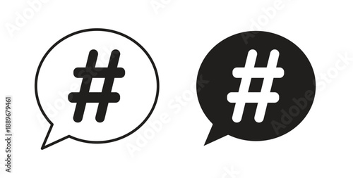 Hashtag icon element for design projects