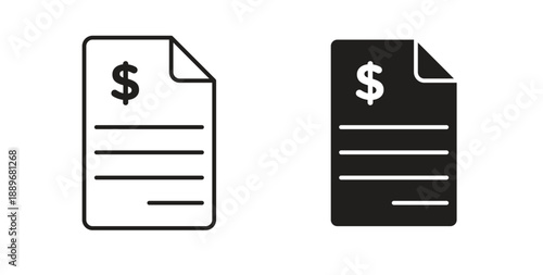Invoice icon element for design projects