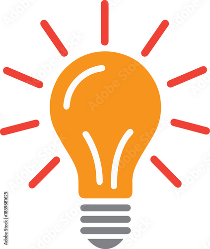 Light Bulb Icon Representing Creativity, Innovation, Inspiration, and Smart Problem-Solving Solutions