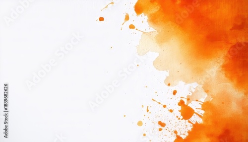 Abstract grunge background featuring artistic fire and stripes with watercolor paint splashes and orange ink splatters on an autumn texture design