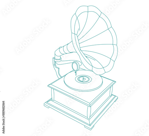  Vintage gramophone record player