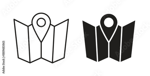 Map icon element for design projects