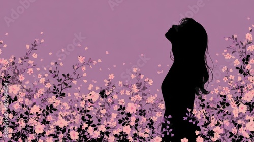 Celebrating Women's History Month, International Women's Day, women's empowerment, inspiration, and a female silhouette with a vibrant design for backgrounds, wallpapers, and banners