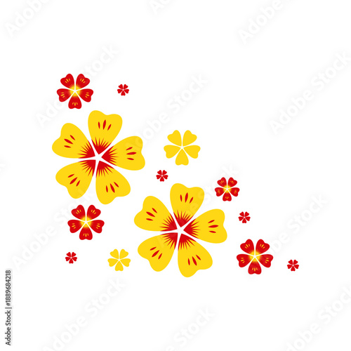 Yellow Red Floral Corner