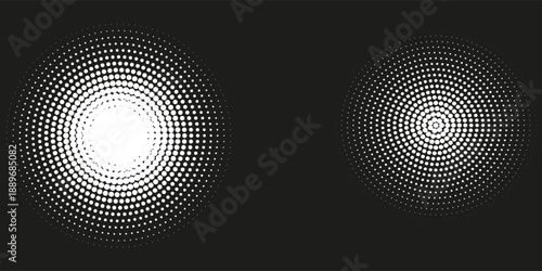 Basic halftone dots effect in black and white color. Halftone effect. Dot halftone. Black white halftone. EPS 10