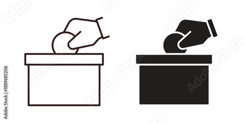 Money donation icon element for design projects