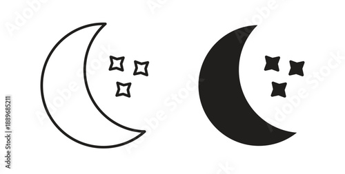 Moon icon element for design projects