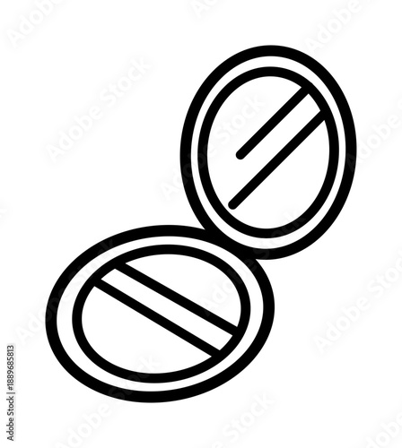 シンプルなパウダーコンパクトのアイコン