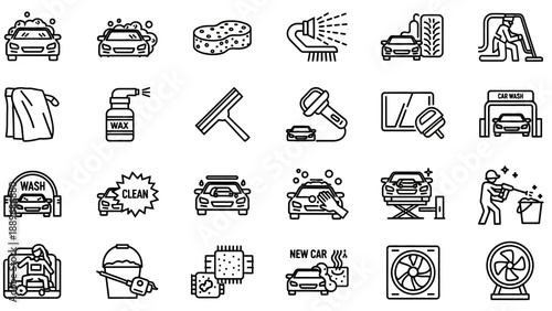 Car Service Repair Maintenance Icons.