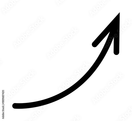 上昇する右向き矢印アイコン