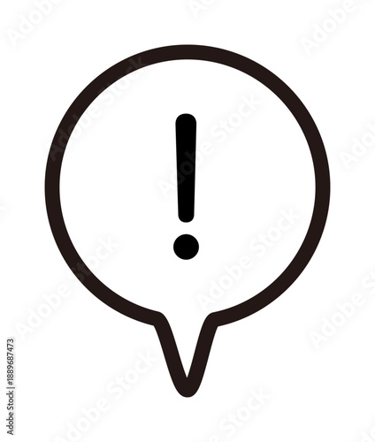 びっくりマーク入り吹き出しアイコン