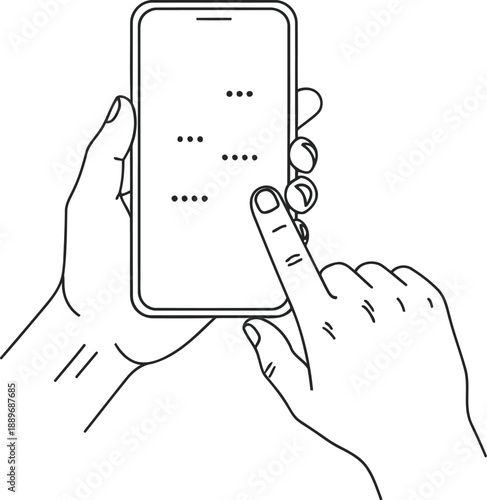 Mobile messaging app illustration showing online chat, communication and text conversation