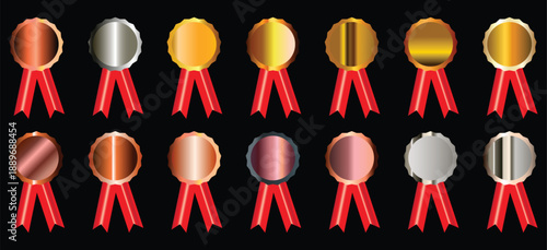 Collection of 12 metallic spoons with red handles arranged in two rows on a black background