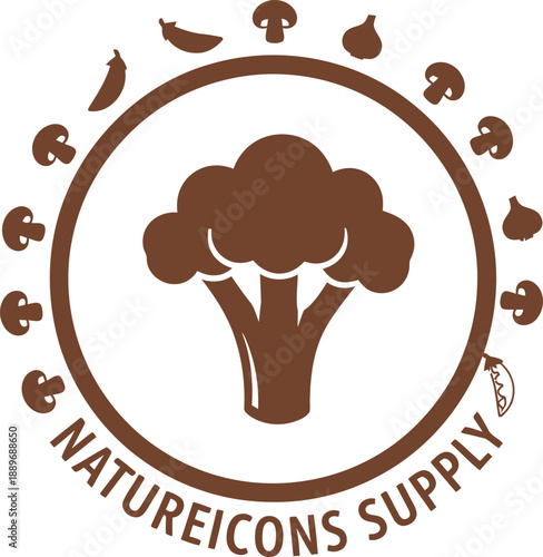 Minimalist wholesome nature icons supply logo design concept vector illustration