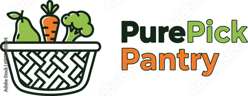 Minimalist Clean Food Pantry Logo Illustration on White Background Vector Illustration 