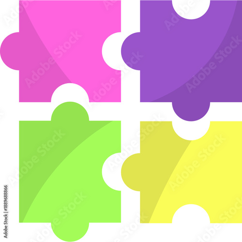Toy Puzzle Game Flat Illustration
