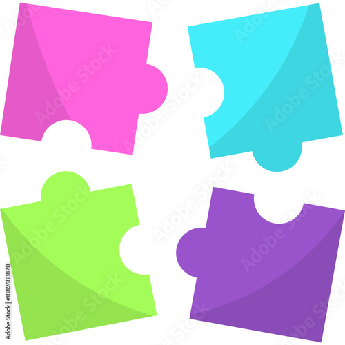 Toy Puzzle Game Flat Illustration
