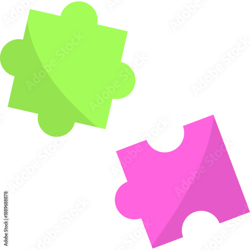 Toy Puzzle Game Flat Illustration