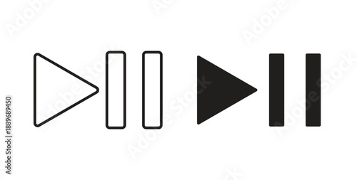 Play pause icon element for design projects
