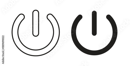 Power button icon element for design projects