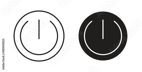 Power button icon element for design projects