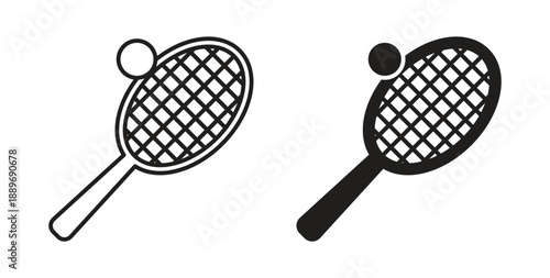 Racket icon element for design projects