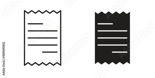 Receipt icon element for design projects
