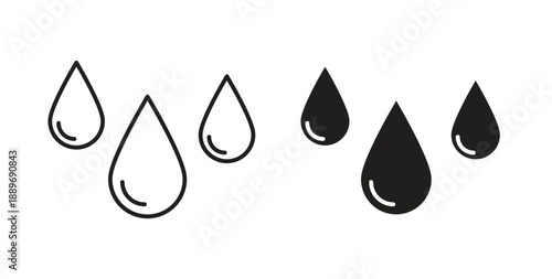 Raindrops icon element for design projects