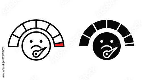 Sadness meter illustration with two different designs