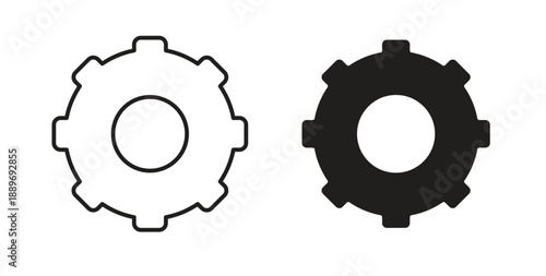 Settings button icon element for design projects