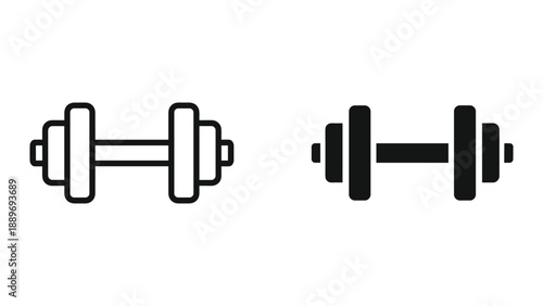 Dumbbell icon set for fitness and exercise