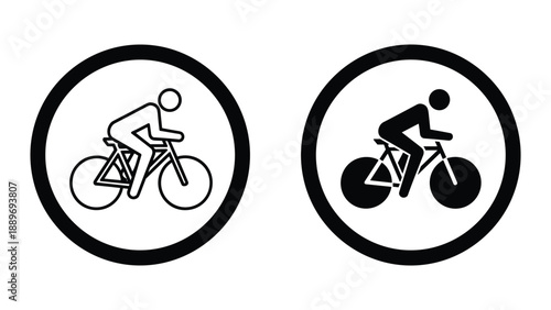 Cycling sign icon illustration