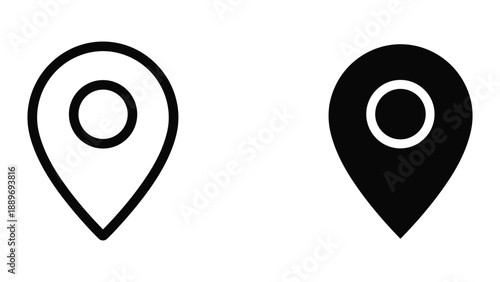 Map pin icons in different styles