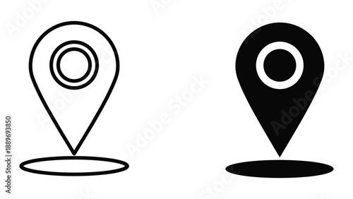 Map pin icons in different styles