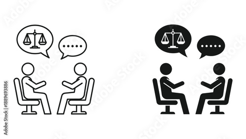 People discussing justice and fairness in conversation