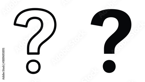 Question mark symbols in different styles