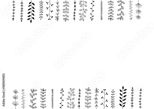 植物の手描きフレーム