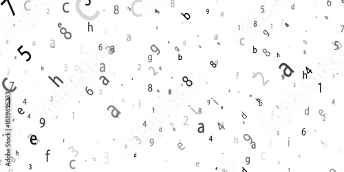 black letter pattern on white background. vector illustration for education design. seamless pattern letters random flying. alphabet book concept for grammar school. letter wallpaper.eps10.