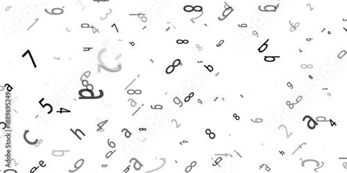 black letter pattern on white background. vector illustration for education design. seamless pattern letters random flying. alphabet book concept for grammar school. letter wallpaper.eps10.