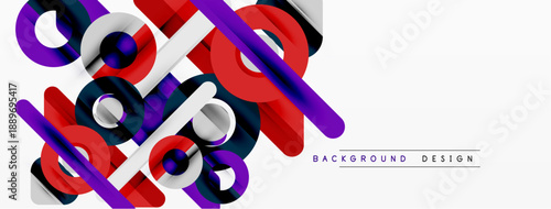 Abstract geometric shapes, vibrant colors, dynamic composition. Modern design elements create visual interest, sleek presentation.