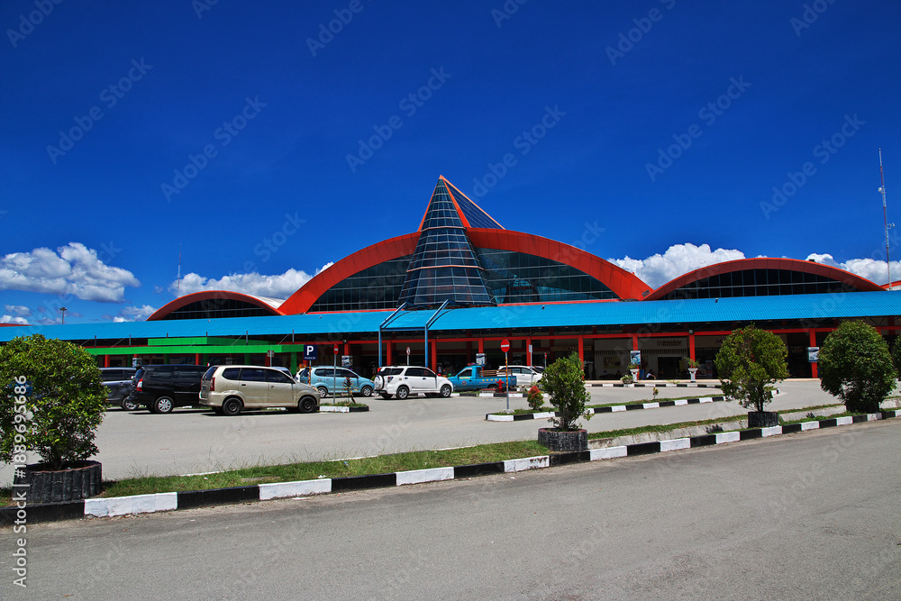 Fototapeta premium Jayapura, Papua / Indonesia - 11 Aug 2016: International Airport of Jayapura, Papua