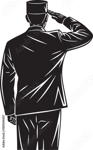 Military soldier saluting in uniform Vector