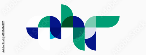 Abstract geometric shapes, blue, green hues. Minimalist design, clean lines, modern aesthetic. Simple composition, flat vector illustration.