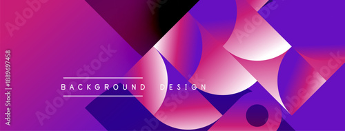 Abstract background features vibrant pinks, purples, flowing shapes. Text reads background design centered within composition. Modern, dynamic visual.