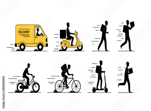 Delivery services with various vehicles and couriers