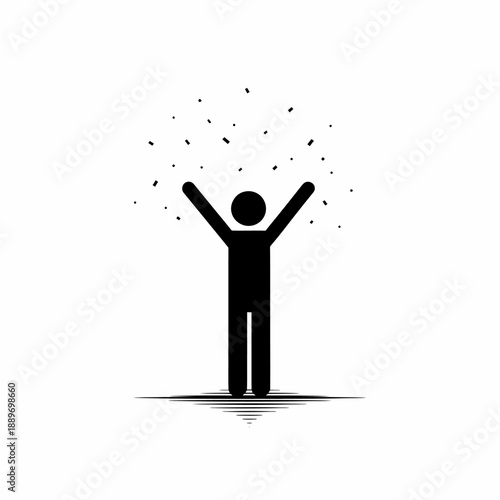 Silhouette of Person with Outstretched Arms.