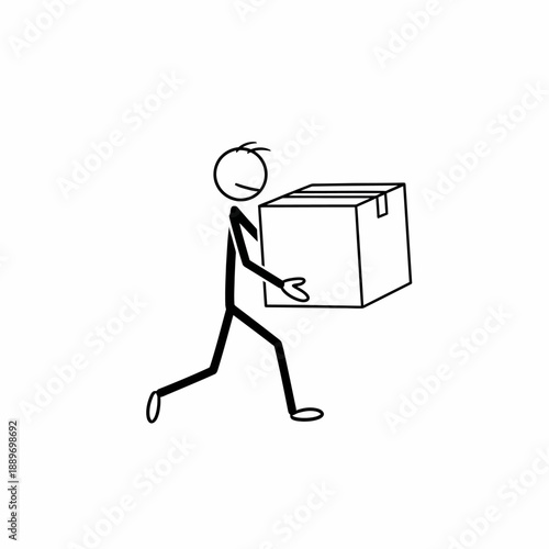 Person Carrying Box with Both Hands.