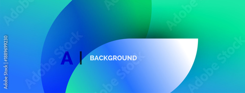 Abstract gradient background. Blue, green hues blend smoothly. Text reads AI BACKGROUND in white, navy lettering. Modern design.